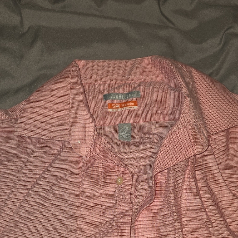 Van Heusen Men's Pink Micro-Check Button-Down Shirt